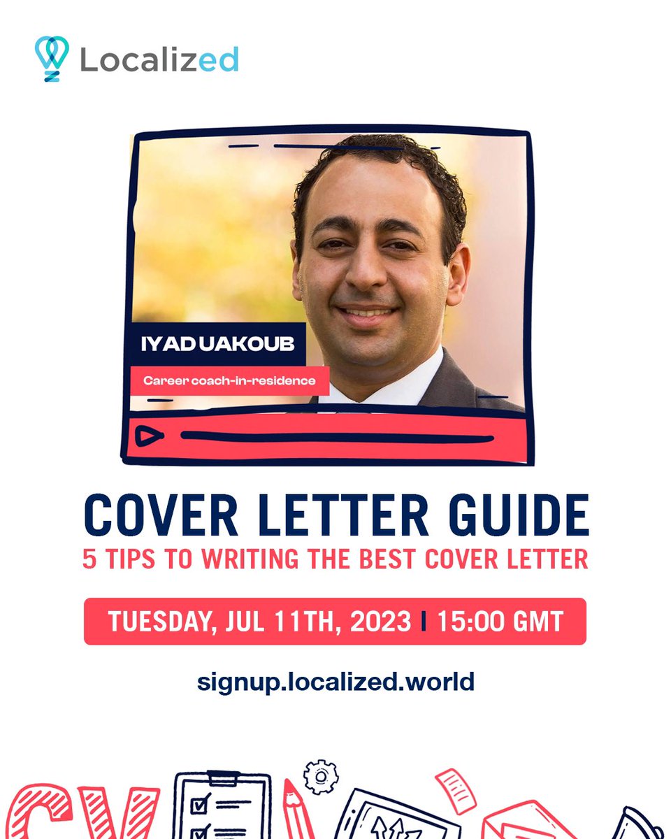 🔍 Struggling to make your #coverletter stand out?

Join our interactive #workshop on July 11th with Career Coach in Residence, Iyad Uakoub, and learn techniques to craft compelling cover letters that leave a lasting impression.

Sign up: bit.ly/3pFLUKa

#JobTips #MENA