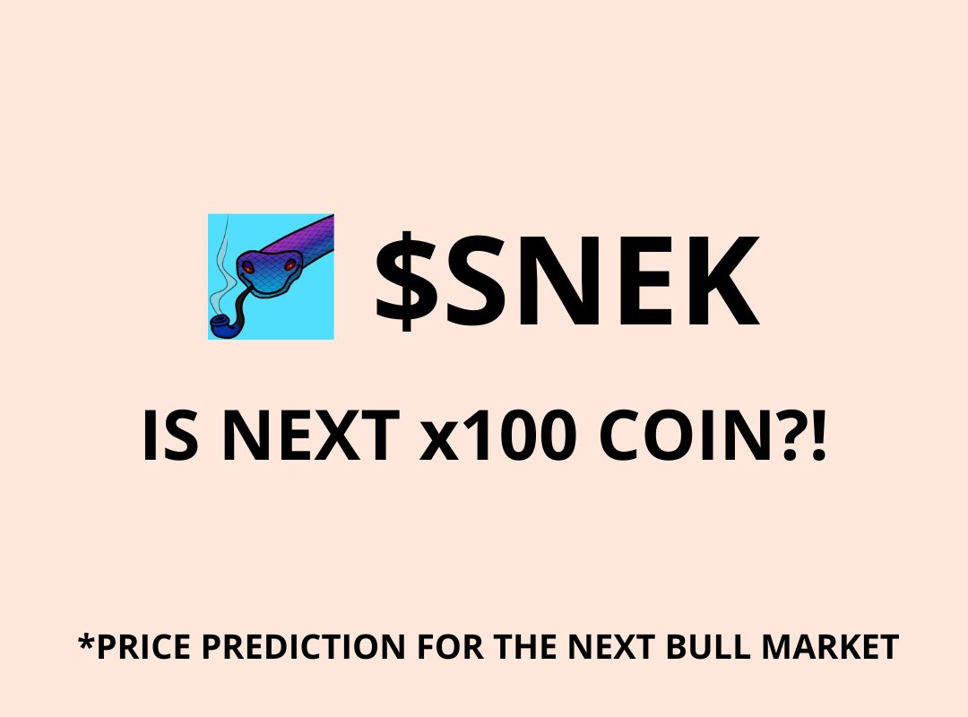 kingcardano's tweet photo. PRICE PREDICTION FOR $SNEK IN THE PEAK OF THE BULL MARKET 2024/2025! 🐍 🚨 👇 

Why do I believe that $SNEK will be the next big thing in the meme coins & go up in price for more than x100? 📈

Let's first start with meme coins in general. I know many of them don't have any use case, and many people hate them, but we need to put ourselves in the minds of newcomers. 🧠

All about web3 is community-based. This is the most important thing, and for years, we have witnessed that some meme coins without any utility have significantly higher growth and market cap than projects that offer revolutionary technical solutions. 🚀

There are two reasons for this:

1. If you have the best bakery in town but don't have a sign that there is a bakery in that building and you don't do marketing, no one will come to you. Next to you can be the worst bakery that has marketing and a label that it is a bakery and will have all the customers from the city. 👩‍🍳

Many projects are often too limited to development, and they need to pay more attention to the marketing side, which is necessary in this stage of the market. Gather the communities first; then, you can do whatever you want. The reference to this is SHIBA, a meme coin with no purpose and is now supposed to launch its layer 2 SHIBARIUM in August. ✅

2. "We are here for the technology" is the biggest lie in cryptocurrencies. People are here to make money, and when meme coin goes up in 10 days x25, everyone will flock to them because their investments have been sitting in value for months. 

Wouldn't you feel stupid if you've been investing in cryptocurrencies for years and your portfolio is floating around -20%/+20% while your friend new to cryptocurrencies makes x100 on meme coin in two weeks? 🥴

FOMO will hit everyone sooner or later... 🫨

Now let's talk about the $SNEK meme coin. The team shows trust, and in these two months, they have made significantly more than many meme coins on other blockchains. ✅

In addition, SNEK is the first meme coin on Cardano (except Hosky, which is a shit coin 😅). No offense to Husky holders, but this is the truth. 😢

With all the holders and people running the project, I do not doubt that SNEK will continue this growth and increase significantly in price when the bull market starts in early 2024. 🔥

You've read all this, and I still need to discuss the price... Let's get to it now. 💪

Let's take, for example, the market caps of DOGE (currently 9B, all-time high 90B), SHIBA (now 4.5B, ATH 45B)...

SNEK will be Cardano leading meme coin in the next bull market, and I think it can surpass 3B market cap, which is x100 from the current MC 30M. 

In the last bull market, Cardano had an ATH MC of 90B, without DeFi, stablecoin... This is the first time it has everything and is finally ready for a big bull market. If the SEC does not create problems, I see Cardano at 250B in this bull market, and SNEK with 3B as the leading meme coin would form only a tiny part of the entire ecosystem, so the forecast is more than realistic. 🚀

Follow me for more Cardano news: @cnftking_ & DON'T FORGET TO LIKE + RT! 💙

@snekcoinada #SNEK #CARDANO #ADA 
NFA, DYOR