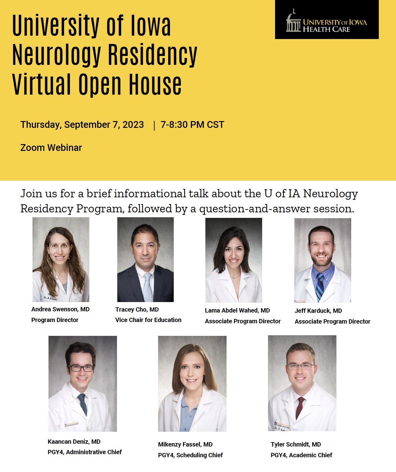 Iowa Neurology on Twitter "Join us for our residency virtual open