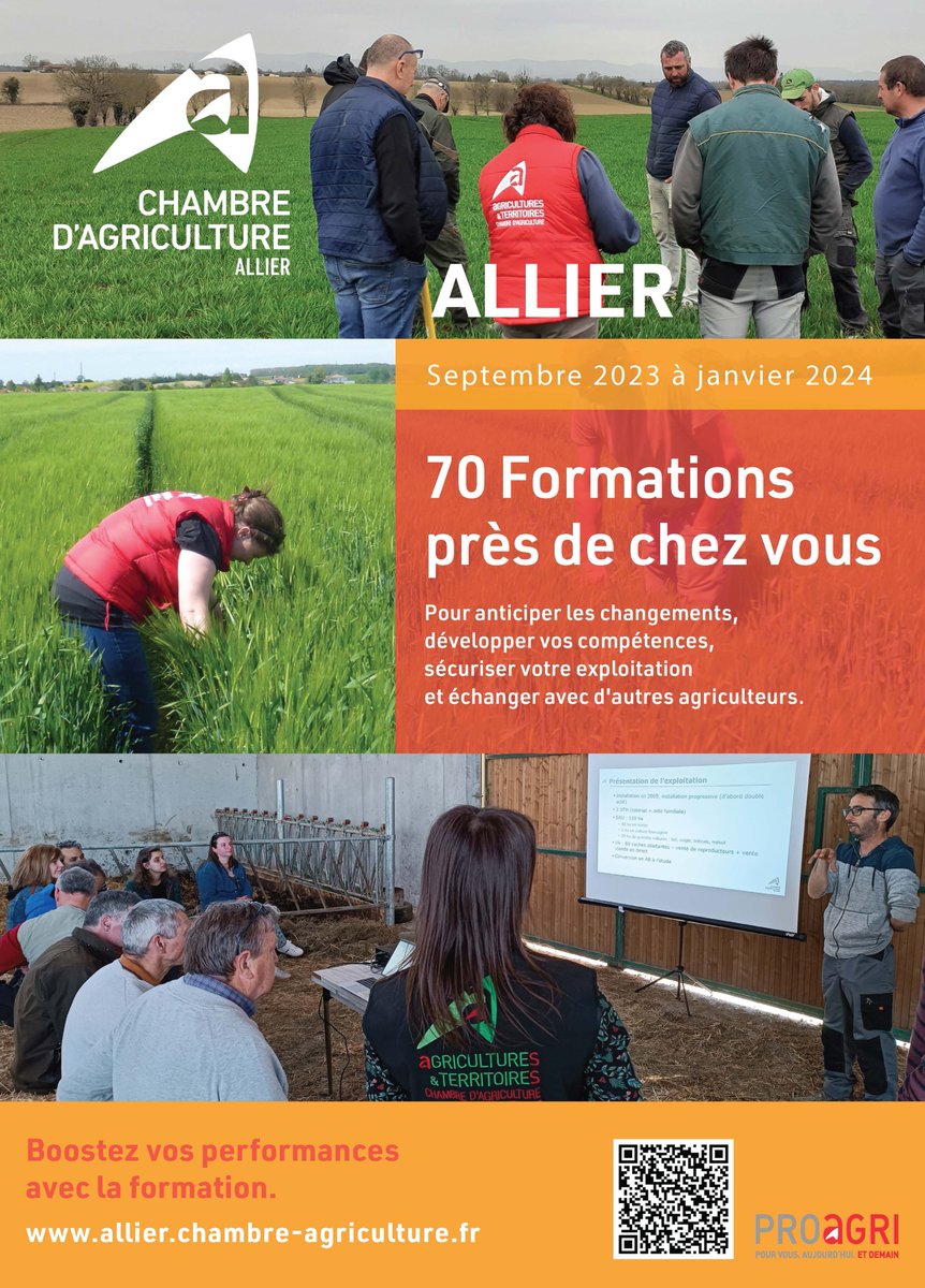 #NosFormations #VosAmbitions
Le  nouveau calendrier des formations du second semestre 2023 vient de  paraître! Plus de 70 formations près de chez vous! Disponible sur simple  demande au 04 70 48 42 42 ou consultable sur  …tranet-allier.chambres-agriculture.fr/fileadmin/user…
