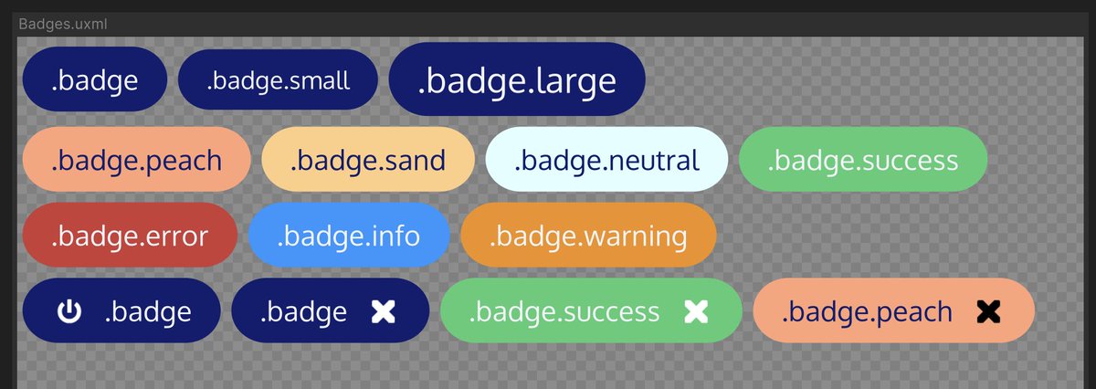 darkrewar's tweet image. I changed the art direction with primary, secondary and states colors.

Take a look of new badges!

#uitk #unity #unityui #uitoolkit #toolkit #gamedev