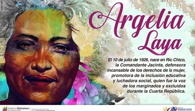 divintczgnb31's tweet photo. #10JUL De 1926, nace en el Estado Miranda Argelia Laya, una mujer luchadora de la patria, dedico su vida a la formación política, defensora de la igualdad de la mujer, porta voz de los más marginados y excluida de Cuarta República. "Comandanta Jancita" https://t.co/LDTRGCanm0