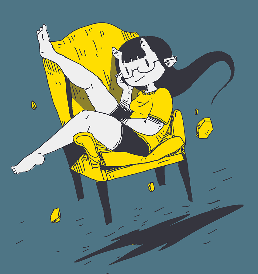 「よるらくがき 」|大鳥のイラスト