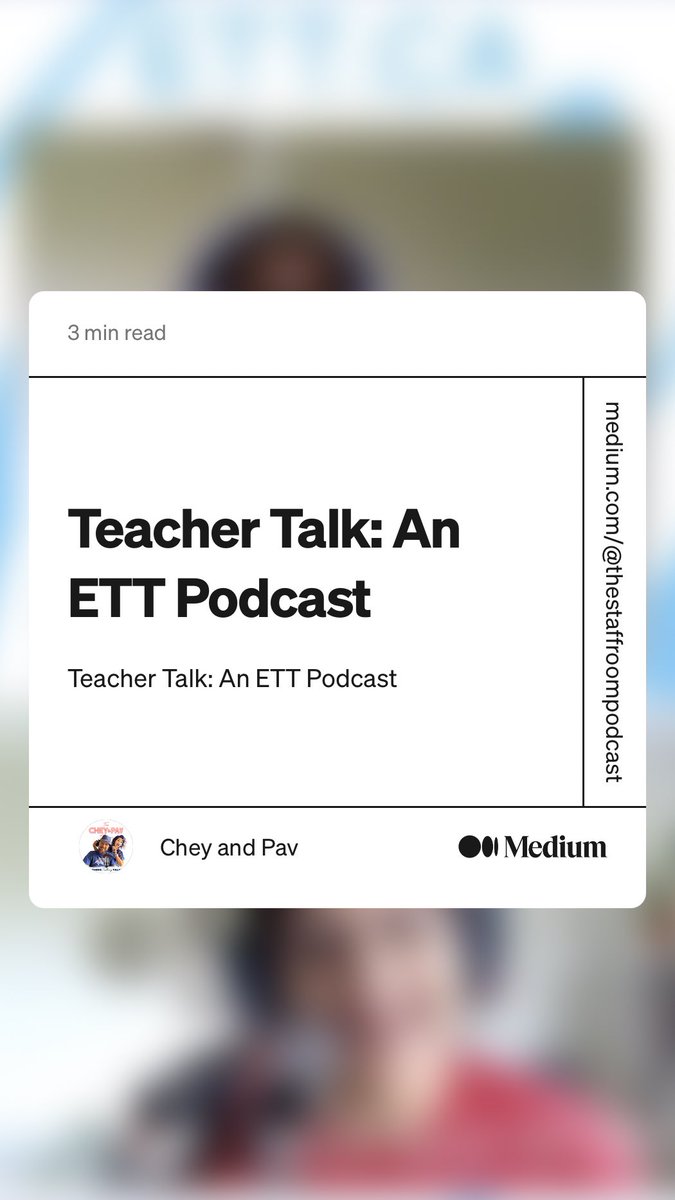 CheyandPav's tweet image. “Teacher Talk: An ETT Podcast” by Chey and Pav
link.medium.com/y5tY3roZjBb

Catch our latest blog summarizing our latest podcast episode with ⁦@ElemTeachersTO⁩ 

#LearningCoaches 

⁦@ETFOeducators⁩ ⁦@mrccheney⁩ ⁦@PavWander⁩