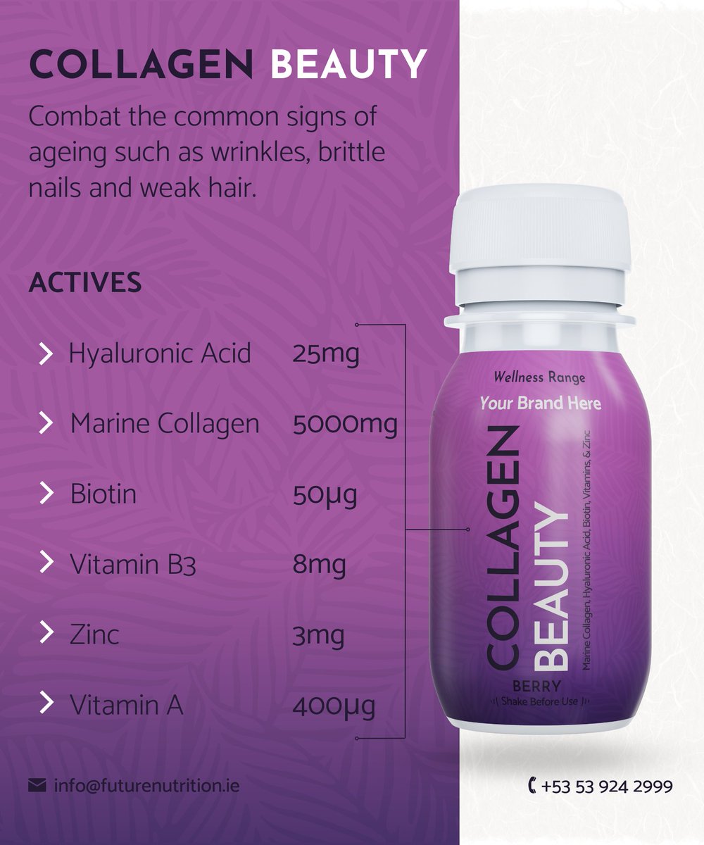 F_Nutrition's tweet photo. Lets take a look at our Collagen Beauty concept shot! This convenient anti ageing supplement is packed with active ingredients such as Hyaluronic Acid, Marine Collagen and Biotin. Get in touch by emailing info@futurenutrition.com or by calling +53 53 924 2999 #privatelabel https://t.co/fUjyHBRs6G