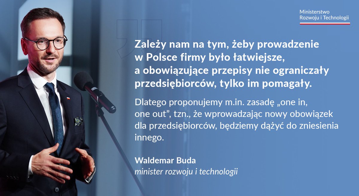 MRiTGOVPL's tweet photo. Minister @waldemar_buda o pakiecie dla przedsiębiorców #ProstyBiznes: Nowe przepisy przyczynią się do tworzenia bardziej stabilnego i przyjaznego przedsiębiorcom prawa. 

Więcej informacji ➡ https://t.co/SBuCNN1tf1 https://t.co/hvzPSNO9iV