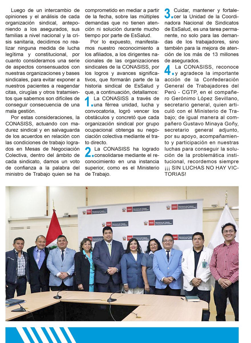 SinatemssPeru's tweet photo. #Conasiss pone a disposición su nuevo boletín informativo con las acciones que viene realizando en defensa de sus agremiados. ✊💪👏👏
#CONASISS
#SINATEMSS #SINESSS #SUCUT #SINATS
#SINASSC728 #SUCUT #SNCFT
#SINAPROA #SUTAESSALUD
#SNTRADISSOP #SGPADMESSALUD
#SUCUTESSALUD https://t.co/UTko9bE02R