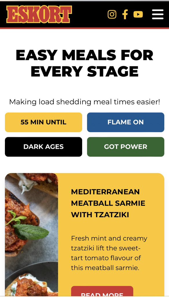 #Ad | I know my friends have been complaining about load shedding and meal preps, @EskortFood came through for them with these recipes, hey @Kamogelo_MN and @krugersville , check here, there’s a recipe for every stage of load shedding. Isn’t this amazing? 🥺🤍 #ItsEskort