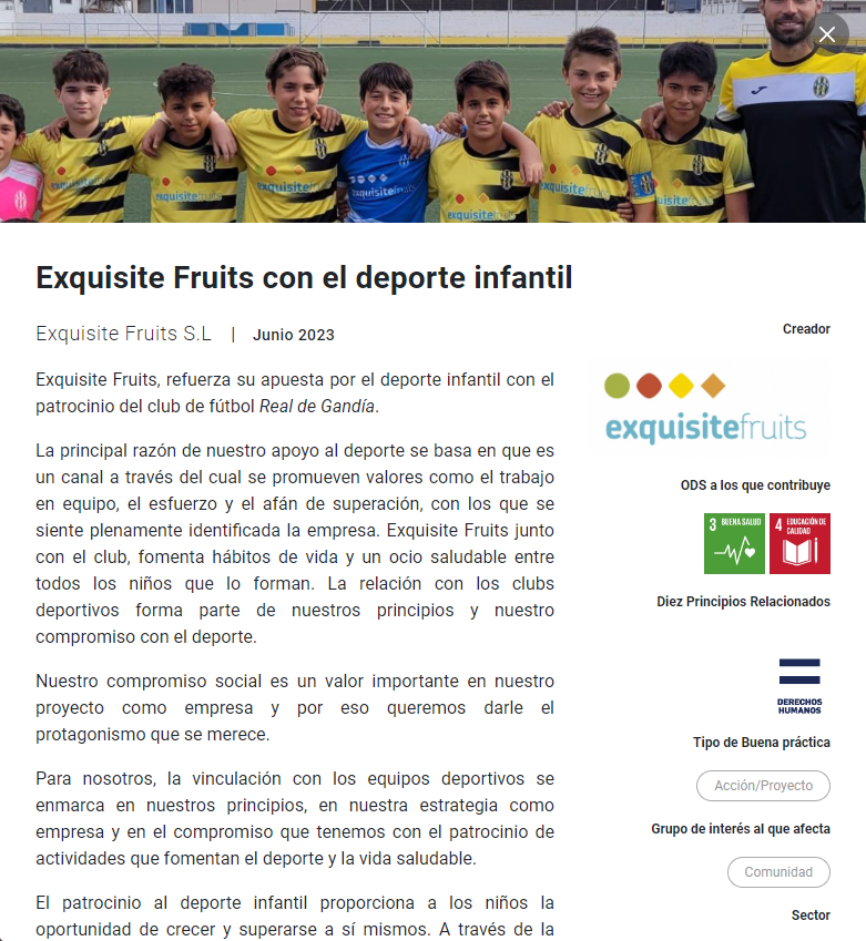 Exquisite Fruits en la Plataforma Comparte de buenas prácticas en sostenibilidad de la Red Española del Pacto Mundial.

👉👉bitly.ws/KXkU