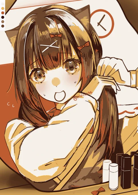 08.ロッキーロード  ひなちゃん!( ) 遅刻しちゃうーーー!!な朝 目の、珍しかわいい  #ひなぁーと #31カラパレちゃれんじ