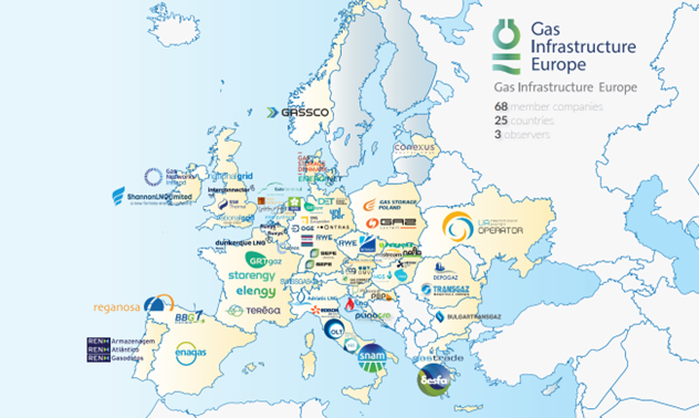 GIEBrussels's tweet photo. 📣GIE expands its network for #Decarbonisation & #SecurityOfSupply!
A warm welcome to the German #LNGterminal operator DET 🇩🇪 & the Hungarian transmission operator FGSZ 🇭🇺
Meet GIE 68 members from 25 countries
& 3 observers 👇
https://t.co/vHAjQRkDTH https://t.co/jEn6TKxXQC