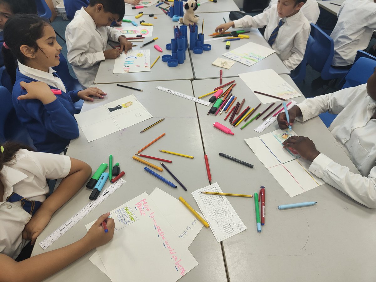 In RE today, children in year 3 Ash made posters on how to make the world a better place!