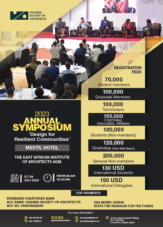 COMING SOON - THE 2023 USA SYMPOSIUM
<a href="/QontractC/">Qontrac Construction</a> <a href="/Prudential/">Prudential</a> @PeacockUg <a href="/stanbicug/">Stanbic Bank Uganda</a> <a href="/MoWT_Uganda/">Ministry of Works & Transport</a> <a href="/ministry_lands/">Ministry of Lands,Housing and Urban Development</a> <a href="/TILECENTRE1/">TILECENTRE</a> <a href="/depoug/">Depouganda</a> <a href="/BritamUganda/">Britam Uganda</a> <a href="/JumboChemKe/">Jumbo Chem Kenya Ltd</a> <a href="/PROAVAfrica/">PRO AV Africa</a> <a href="/PlasconUganda/">Plascon Uganda</a> <a href="/crestanks/">Crestanks Limited</a> <a href="/FabricationU/">Fabrication Systems Uganda</a> <a href="/DavisShirtliff/">Davis & Shirtliff</a> <a href="/UgandaBaati/">Uganda Baati</a> @JaquarGroup <a href="/stil_group/">Steel and Tube Industries Ltd</a> <a href="/MultipleInd/">Multiple Industries</a>