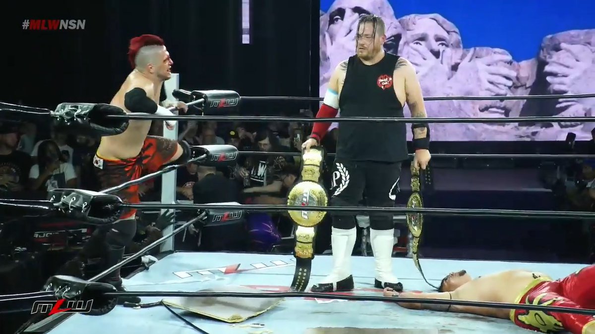 metal0515's tweet photo. As AKIRA stan, I am happy to see him win two championships, but as a huge fan of NOAH, I have mixed feelings about Lance Anoa'i getting bumped off. #MLWNsN https://t.co/3nto5XrwPE