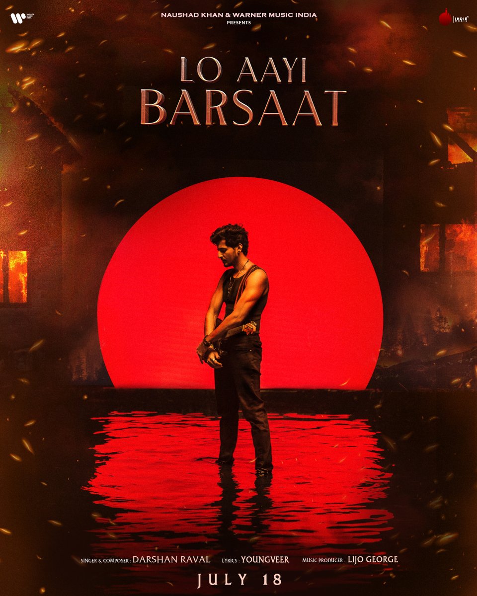 The ultimate monsoon song #LoAyiBarsaat 🌧️, arrives on 18th July. Exclusively releasing on @indiemlabel #IndieMusicLabel #DarshanRaval #Darshaners #BlueFamily #WeatherAlert @DarshanRavalDZ @DhruwalPatel @WarnerMusicIN @JamRokr