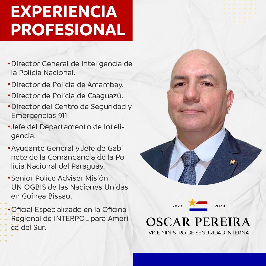 PrensaRiera's tweet photo. Nuestra prioridad con el Pdte. electo @SantiPenap es trabajar por la seguridad interna y la gobernabilidad democrática.

En ese marco paso a presentar al equipo que me acompañará en este proceso.
Personas con vasta experiencia y comprometidas a lograr nuestros objetivos. https://t.co/atX1LmNeVt