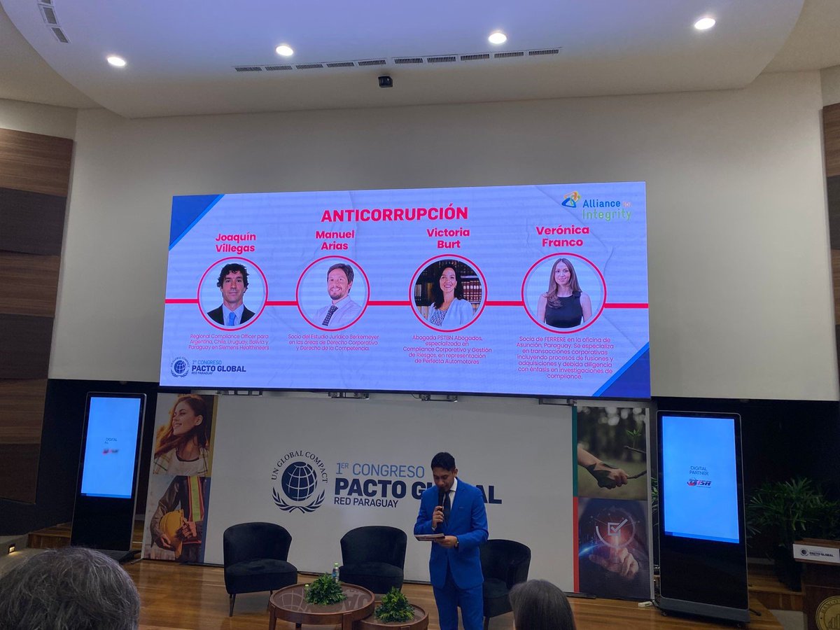 ferrere's tweet photo. #PARAGUAY FERRERE participó del primer congreso de @pactoglobalpy, que se realizó en el @BCP_PY, con el objetivo de fortalecer la competitividad de las empresas paraguayas.

A su vez, la socia de FERRERE, @Veroflm, moderó un panel sobre anticorrupción.

#sostenibilidad #negocios https://t.co/fRSopiJnL1