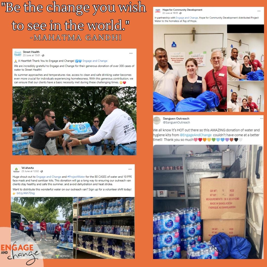EngageAndChange's tweet photo. Let's create a brighter future! Toronto & GTA non-profits, shelters, outreach programs, & drop-ins, you're part of the change we need. Thank you for supporting #ProjectWater! Donate: https://t.co/DRbt3mSRJg @HavenontheQ @SanguenOutreach @StreetHealthTO @VeahavtaNews Hope4CD https://t.co/nozaUruGuu