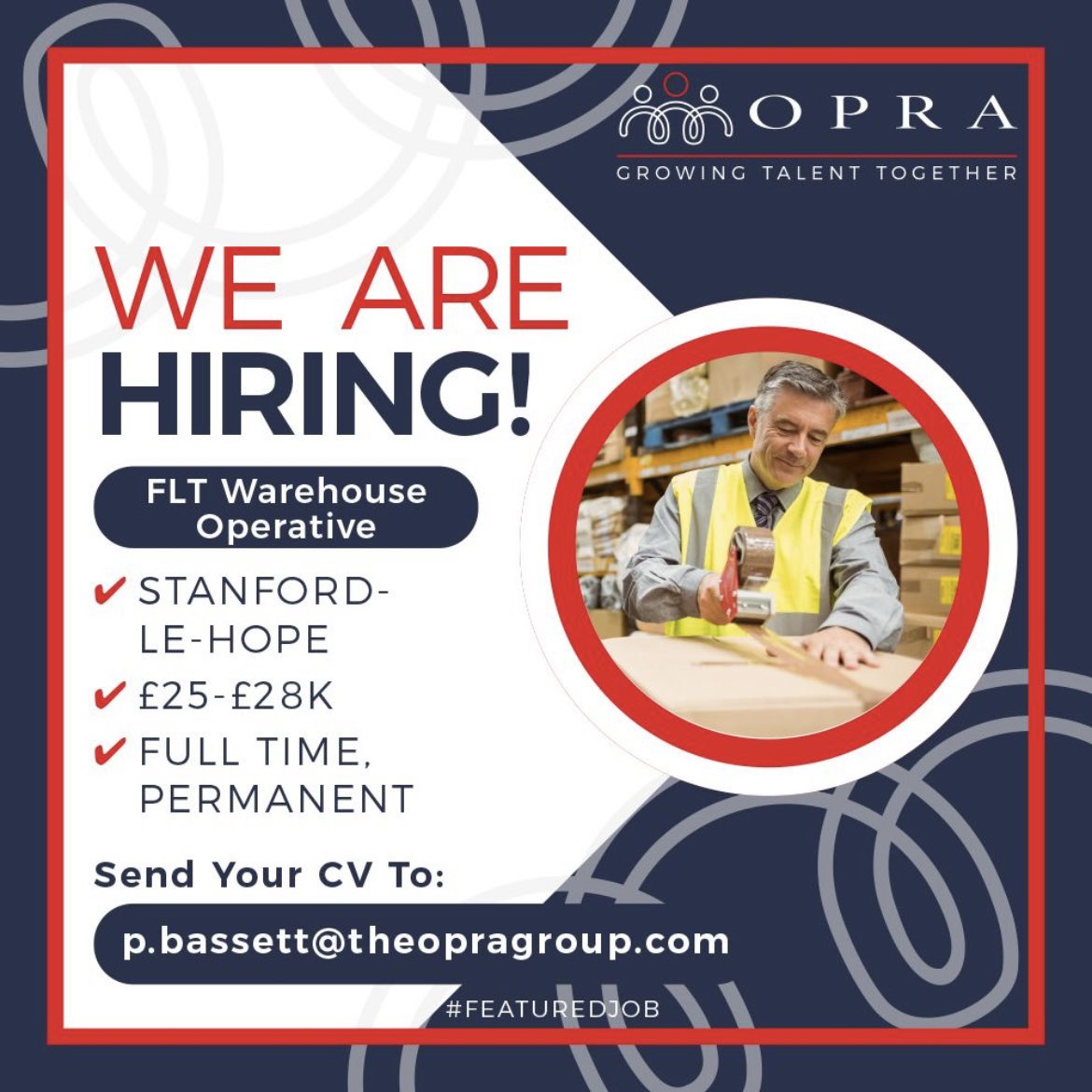 OpraGroup's tweet image. 📦  FLT Warehouse Operative
📍  Stanford-Le-Hope
💰  £25-£28k
⏳  Perm, Full-time
✅ Overtime weekends
Experienced Warehouse/FLT Operatives required
Mon-Fri 6AM-3PM/11AM-8PM.
Apply&amp;gt;Paige
📞 02045485068
📧 p.bassett@theopragroup.com

#warehouseoperative #stanfordlehope #Warehouse