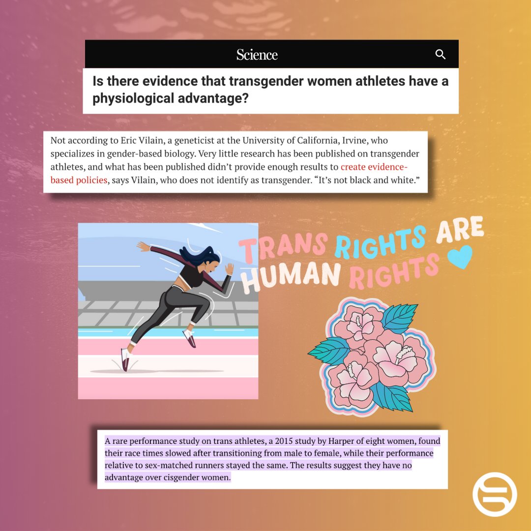 Trans athletes are taking the newsstands by storm. But, how many people are looking into the scientific data before making policies against the Trans community??

Read more here: ow.ly/QgpN50OSKKS.

#transathlete #trans #lgbtq #equality