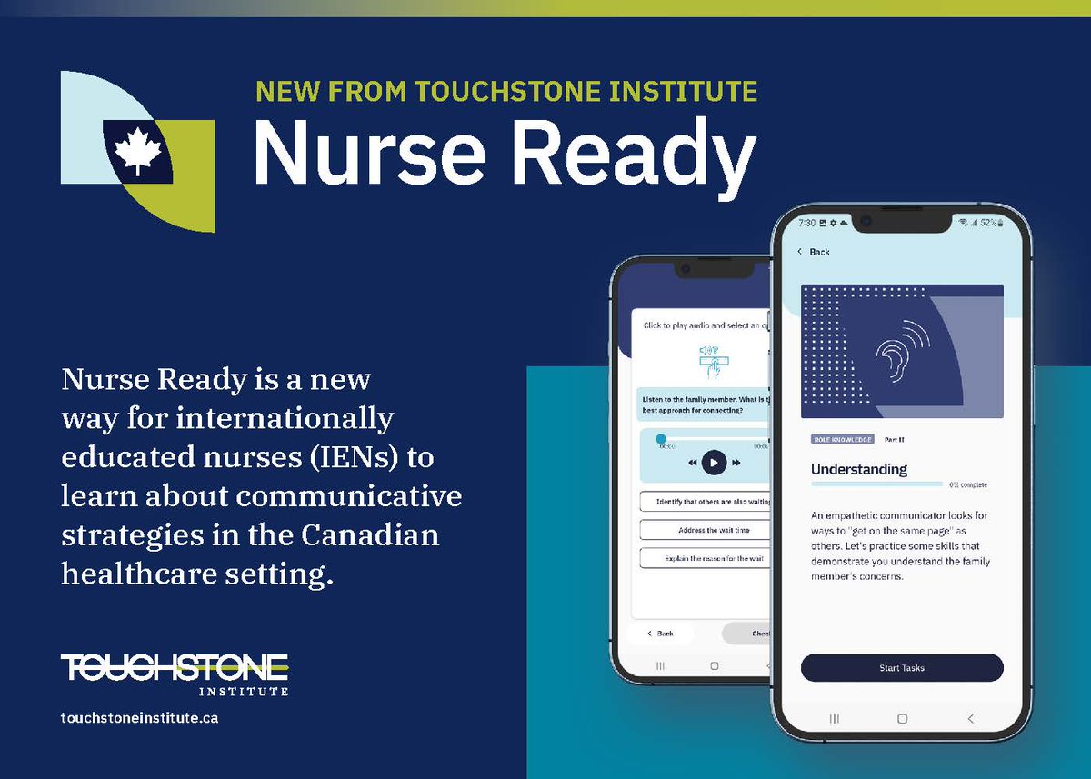 Nurse Ready is a free app for #nursing #communication in Canada. Designed with #IENs in mind, it is for use at any point in the pathway to licensure. It’s free, fun and easy-to-use! Download it today on App Store (apps.apple.com/ca/app/nurse-r…) or Google Play (play.google.com/store/apps/det…)