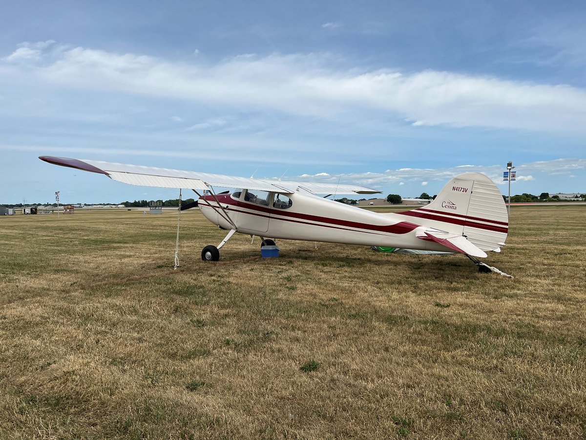 EAA's tweet photo. TWO WEEKS TO GO until EAA AirVenture Oshkosh 2023!

Soon this area will be filled with 150 more 170s, as part of the Cessna 170 Vintage Reunion. Make sure your #OSH23 visit includes a stop to Vintage area to say Happy 75th Anniversary to the Cessna 170. https://t.co/eLxE540nOT