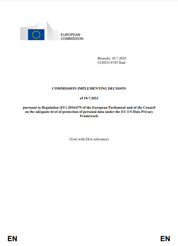 EU-U.S. Data Privacy Framework receives European Commission adequacy determination! commission.europa.eu/system/files/2… What you should know now:
1/4