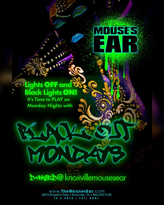 MousesEarKnoxTN's tweet image. Just because the weekend is over, doesn't mean we stop having fun!
Join us for our LIGHTS OUT, BLACK OUT PARTY! 
Every Monday!
.
.
.
#glowup #glowparty #blackout #lightsout #mondaymotivation #mousesear #knoxville