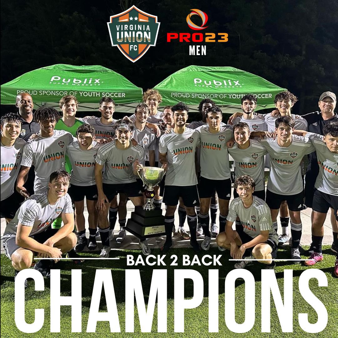 ffxvaunion's tweet photo. Congrats to our PRO23 Men who repeated as Champions 🏆 beating Richmond United in PKs. The team is now undefeated in two seasons!
Well done to the team and Coaches Jamil Walker, Alan Portillo, and Brent Heupel
#UnionPower #vaunion #ecnl #mcleansoccer #sycsoccer #Pro23 https://t.co/CnhvrnPLYA