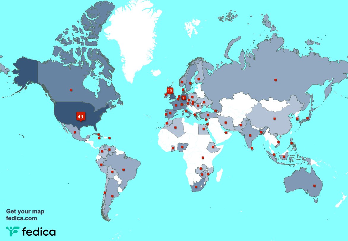 Special thank you to our 2 new followers from Indonesia, and more last week. fedica.com/!joei247