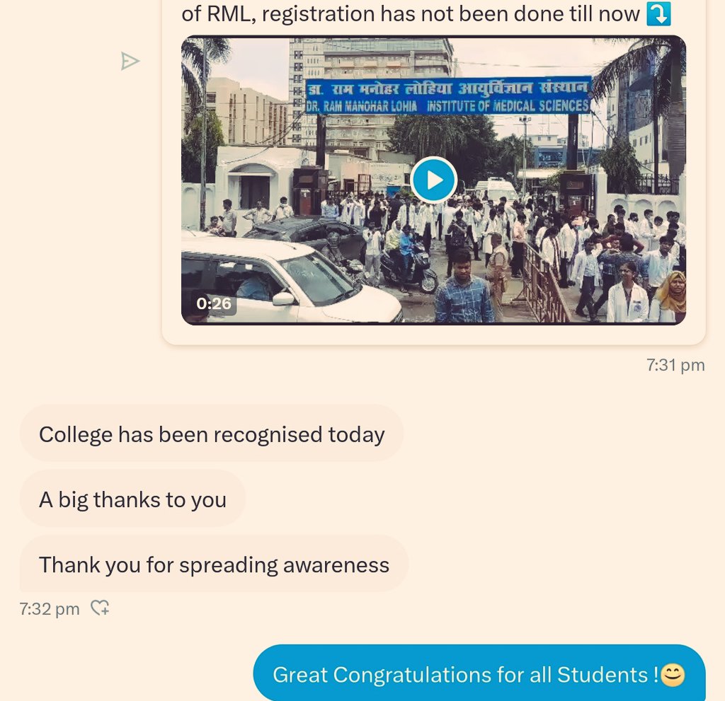 Indian__doctor's tweet photo. Good news ,
Today RML Medical College has got recognition!

Thanks to @myogiadityanath ji 

&amp; all persons who were spreading awareness with me 
#medTwitter https://t.co/cOI6EVbh18