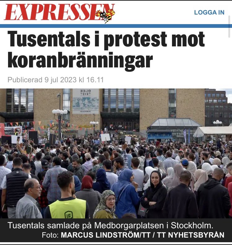 Muslimer väljer alltså att flytta från demokratiskt underutvecklade länder utan yttrandefrihet. Väl på plats kämpar man för att begränsa vår demokrati och inskränka vår yttrandefrihet. Man kämpar alltså för att Sverige ska bli lika dåligt som det underutvecklade land man en gång