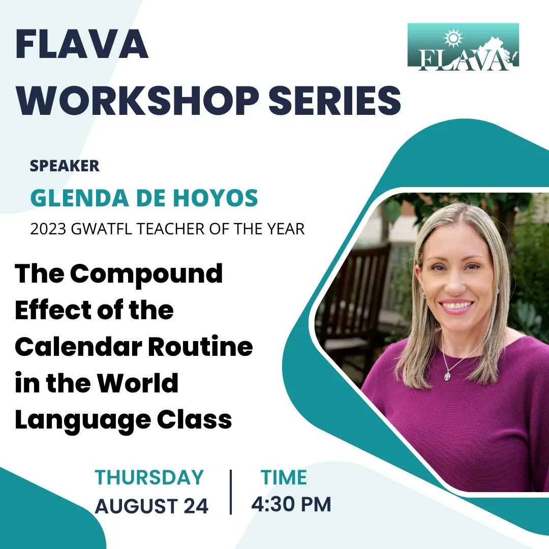 Join two award winning educators during our summer workshop series! <a href="/ProfaDavis/">Martha Davis</a> <a href="/glendadehoyos/">Glenda De Hoyos</a>
You won't want to miss these two! 
flavaweb.org/workshops-summ… <a href="/_SCOLT_/">SCOLT 🌎</a> <a href="/actfl/">ACTFL</a>