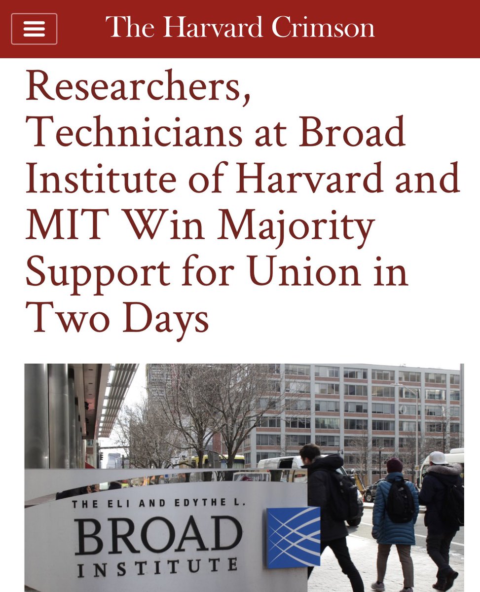 broadratsunited's tweet photo. 👏 The Harvard Crimson reporting about how after a year of organizing quietly, our Unionization campaign achieved majority support within two days of going public👏 https://t.co/z4AVmUQRVo