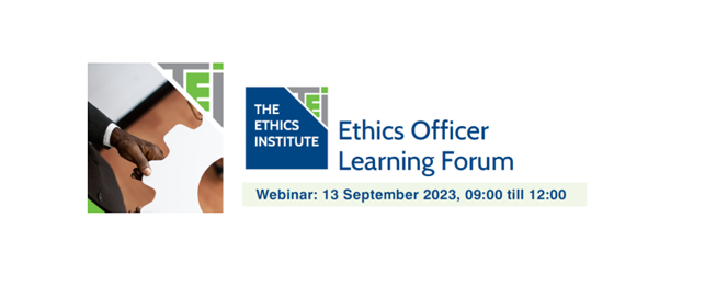 REGISTER for the Ethics Officer Learning Forum 💁‍♀️ 🙋‍♂️
13 Sept | 09:00 - 12:00
#learning #ethics #training #webinar

Click here to read more 👉tei.org.za/virtual-ethics…