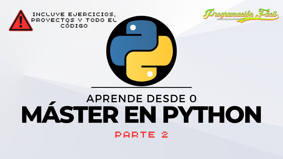 pc_mast3r's tweet image. Curso Máster en Python completo - Parte 2 youtu.be/2OiBbJBpSR4 a través de @YouTube #python #programacionfacil #cursos