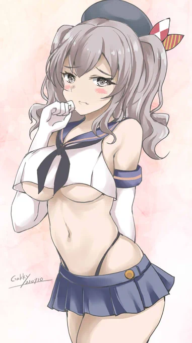 #艦これ版真剣お絵描き60分一本勝負_20230710#艦これ版深夜の真剣お絵描き60分一本勝負あの・・・駆逐艦の子の服でこういうのは・・・いけないと思います・・・ 
