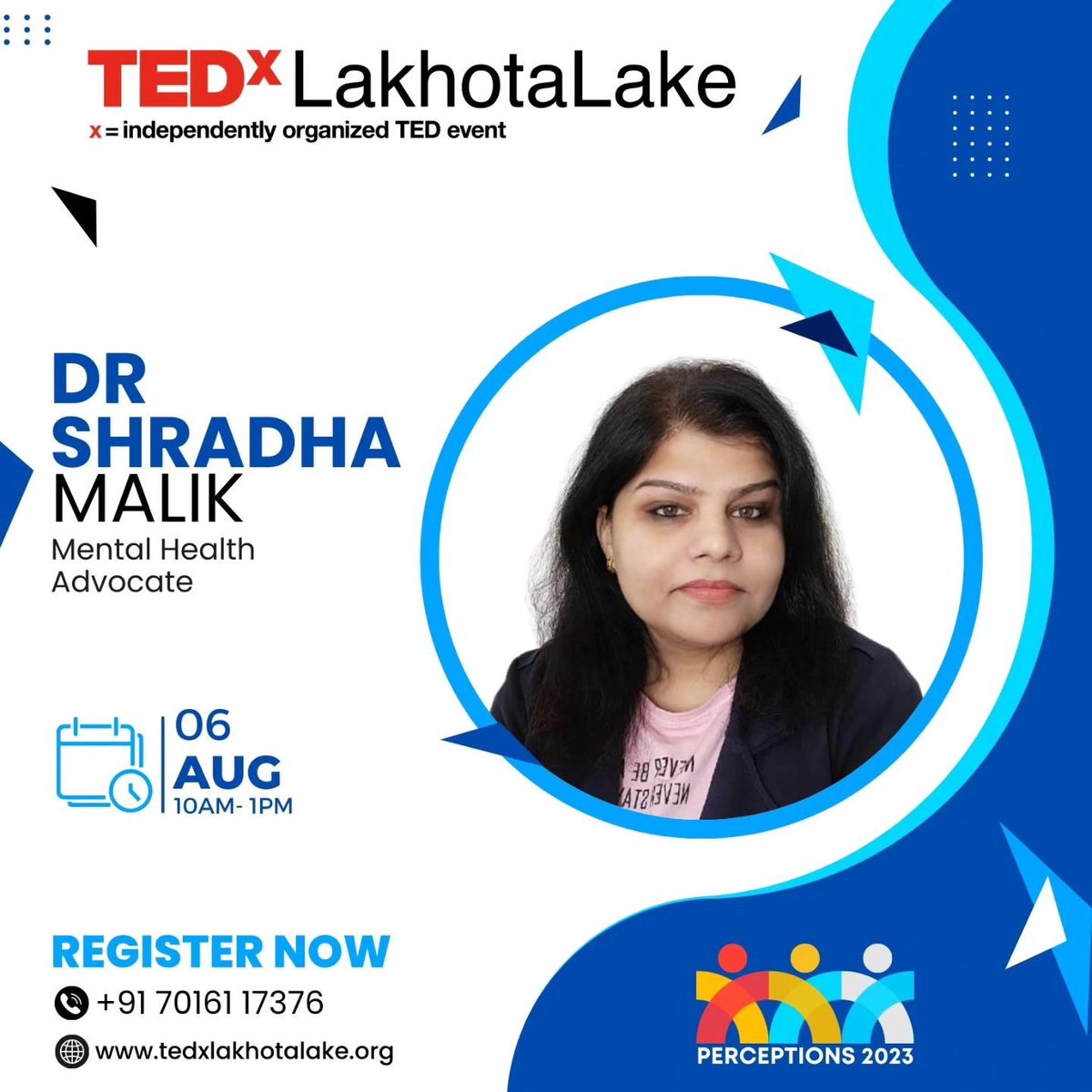 Watch, Listen & Meet 𝐃𝐫. 𝐒𝐡𝐫𝐚𝐝𝐡𝐚 𝐌𝐚𝐥𝐢𝐤 at #TEDxLakhotaLake 2023: PERCEPTIONS!

#TED #TEDx #Perceptions #Speakers #SpeakerAlert #SpeakerAnnouncements #jamnagar #AthenaBHS 

Grab Your Tickets Now!
townscript.com/e/tedxll-23