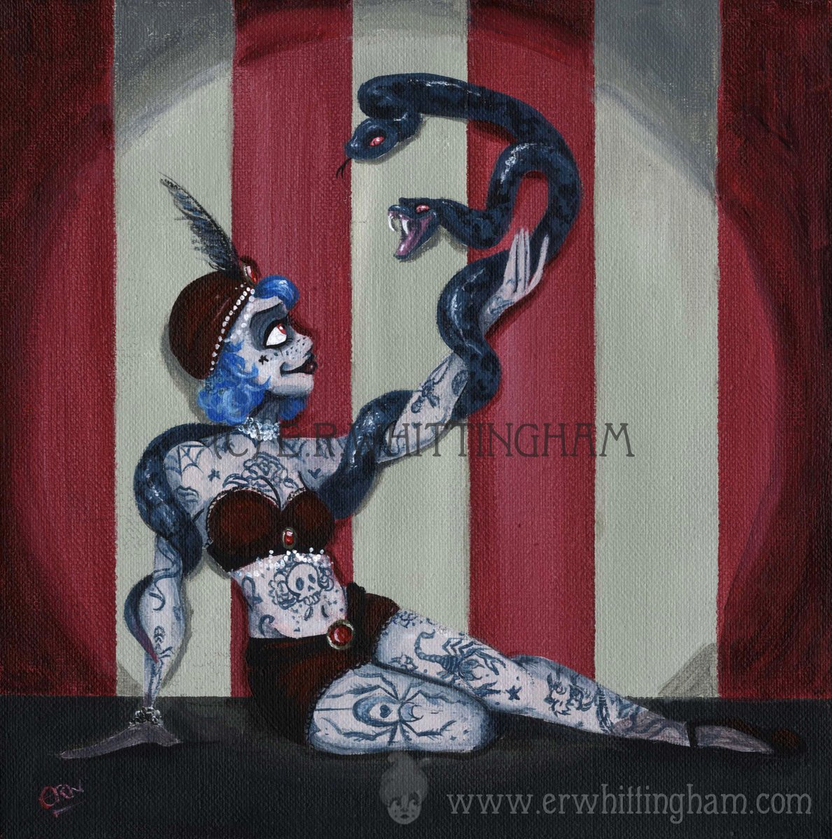 I have three pieces that really need adopting at The Dark Parlour's 'Take Me to the Circus' Art Show - please consider giving one a home!

thedarkparlour.com/gallery/curren…