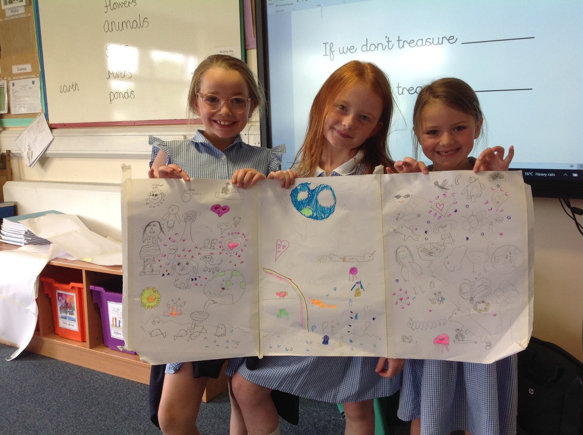 Class5CB's tweet photo. Today the children retold the creation story by drawing all the wonderful treasures God gave us! https://t.co/X6KllQih0n