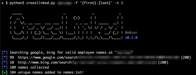 CrossLinked (github.com/m8sec/CrossLin…) is a LinkedIn enumeration tool that uses search engine scraping to collect valid employee names from an organization. This technique provides accurate results without the use of API keys, credentials, or accessing LinkedIn directly!
#OSINT