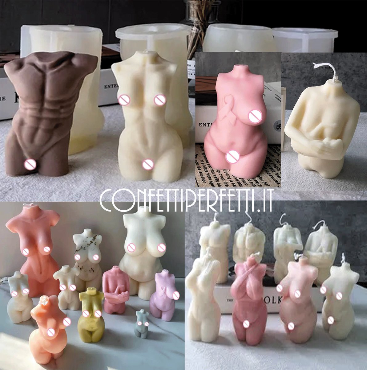 ConfettiP's tweet photo. Stupendi stampi Corpo Uomo Donna anche incinta e che allatta neonato in tantissimi modelli per Cioccolato Pasta di Zucchero Saponi Candele Porcellana ecc.  Stampo #Candele. Li trovate insieme a molti altri prodotti nei negozi di #roma o nello shop di https://t.co/w8Zq31Aiue https://t.co/OINhgA8pJT