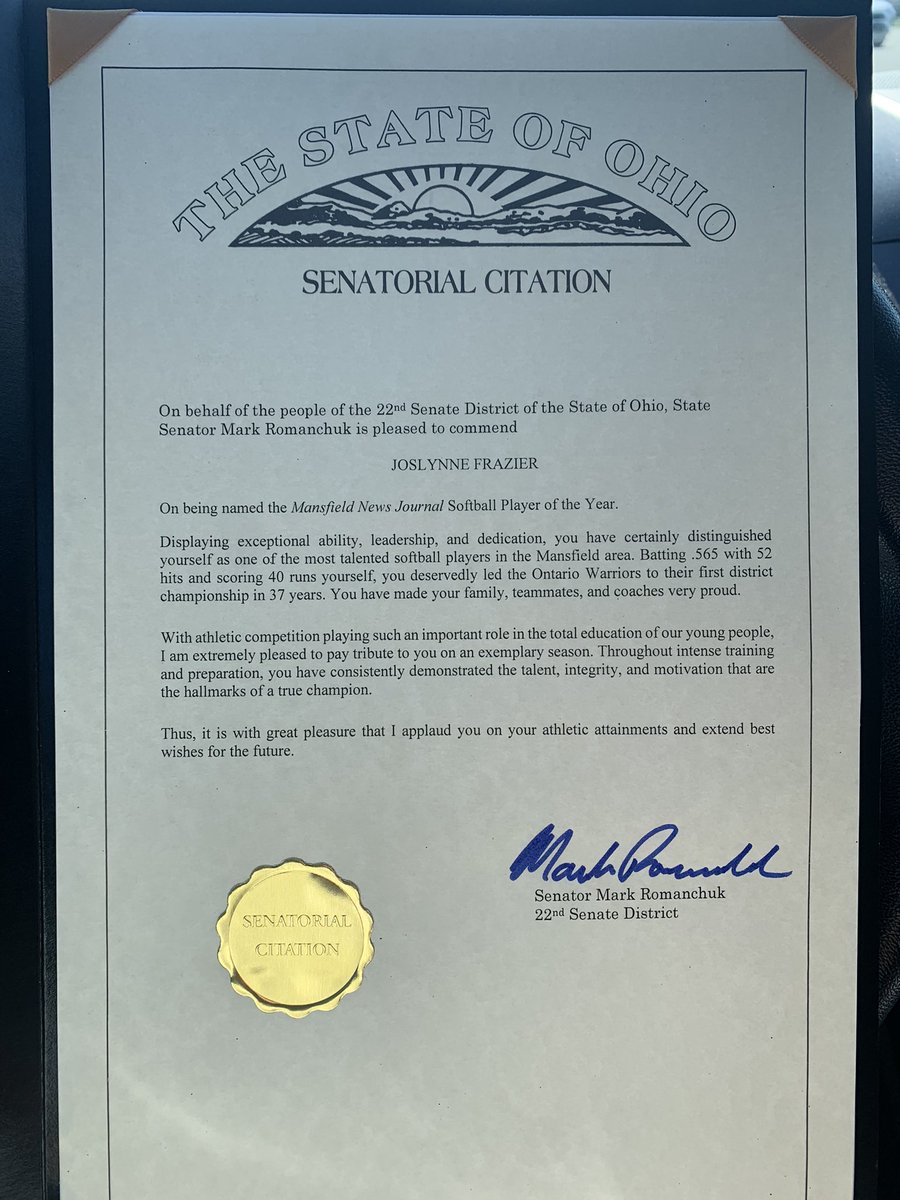 Joslynne Frazier (@joslynne_f11) on Twitter photo Thank you <a href="/SenRomanchuk/">Mark Romanchuk</a> for this kind gesture. It has been an honor the past 4 years to play for <a href="/OntSoftball/">Ontario Softball</a> now on to the next 4 years #oilernation Thank you <a href="/SenRomanchuk/">Mark Romanchuk</a> for this kind gesture. It has been an honor the past 4 years to play for <a href="/OntSoftball/">Ontario Softball</a> now on to the next 4 years #oilernation