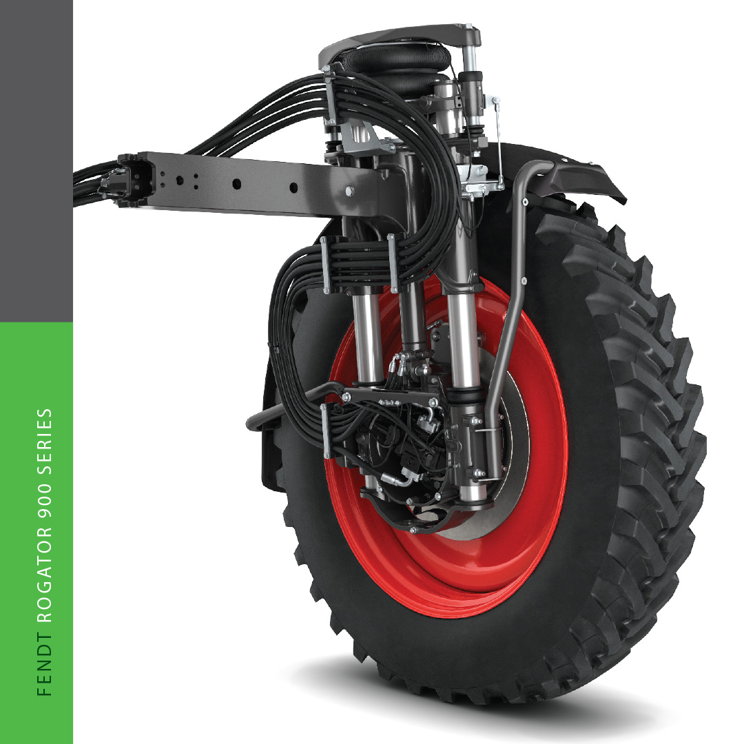 Fendt_NA's tweet photo. Cover ground and enjoy the ride. Rough terrain is no problem on 6 inches of vertical travel with the #Fendt #RoGator 900 Series' 4-corner airbag suspension and patented dual struts. #growbold #itsFendt #FendtRoGator LEARN MORE: https://t.co/T41bhNz8y9 https://t.co/9EWHt6SV2X