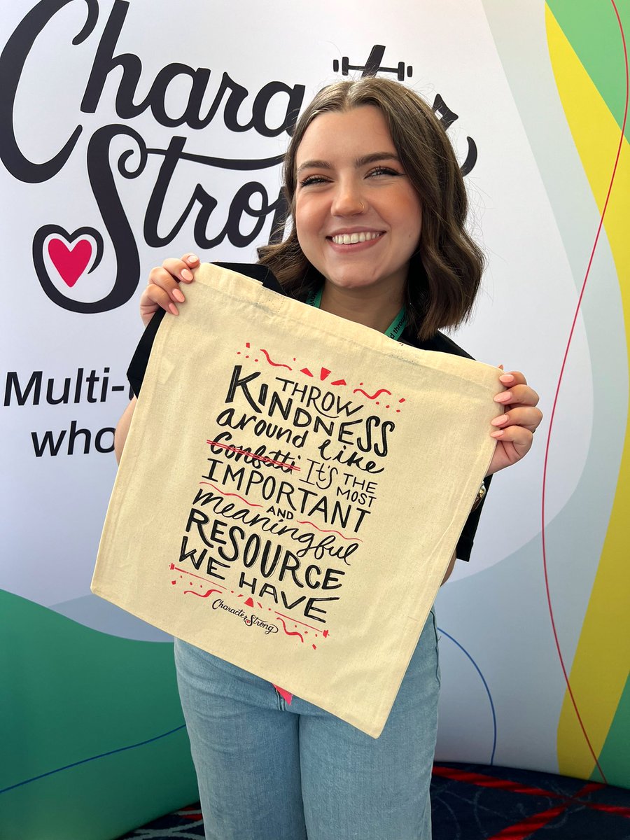 If you’re at #NAESP23 we have these brand new CharacterStrong totes bag for the first 400 guests at our booth!! 💚