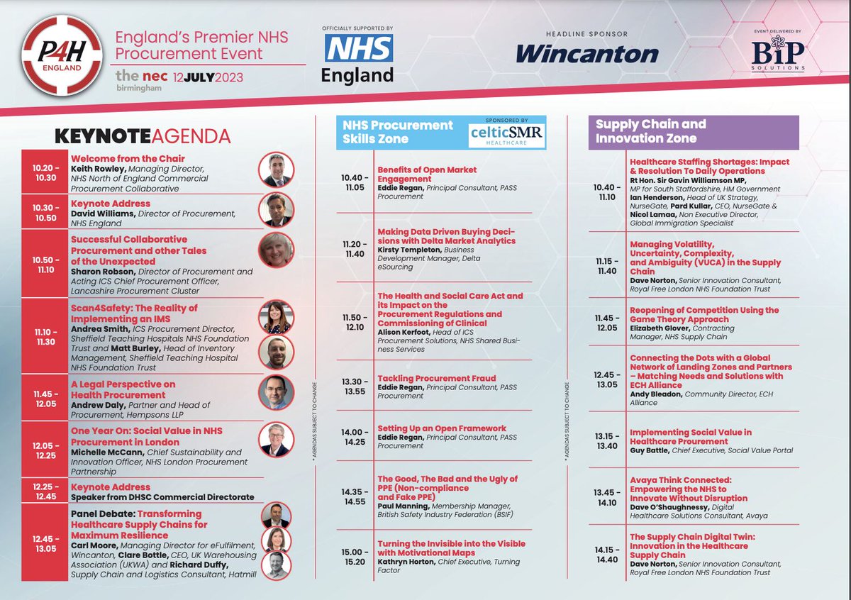 Calling all #nhsprocurement professionals. I'll be speaking at this year's #P4HEngland event at the NEC this Wednesday. Come and find me in the Supply Chain &amp; Innovation Zone where I'll be talking about the implementation of #socialvalue in #healthcare procurement