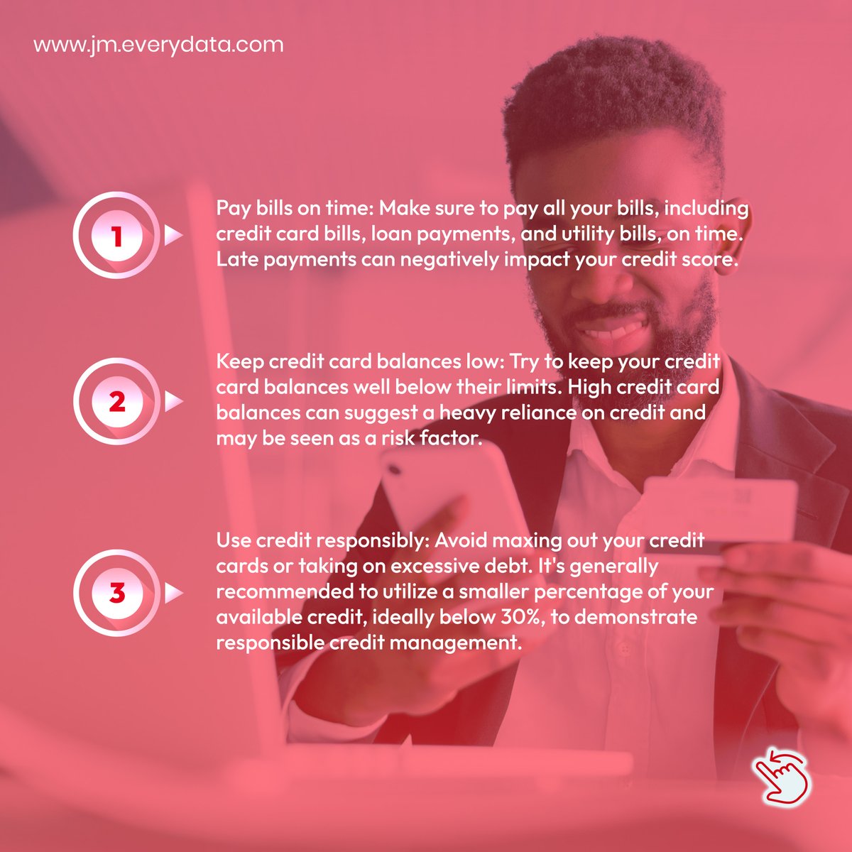 EveryDataJM's tweet image. Building and maintaining good credit takes time and consistent effort. By practising responsible credit habits, you can establish a solid credit history and enjoy the benefits of a good credit score.

#EveryData #CreditScore #CreditHygiene