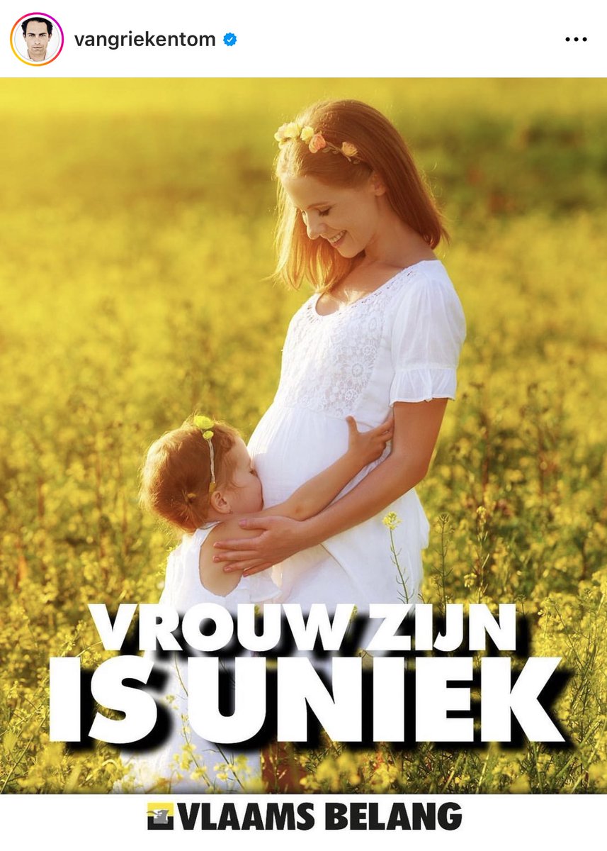 Deze foto geeft zware “vrouw zijn = broedmachine”-vibes.