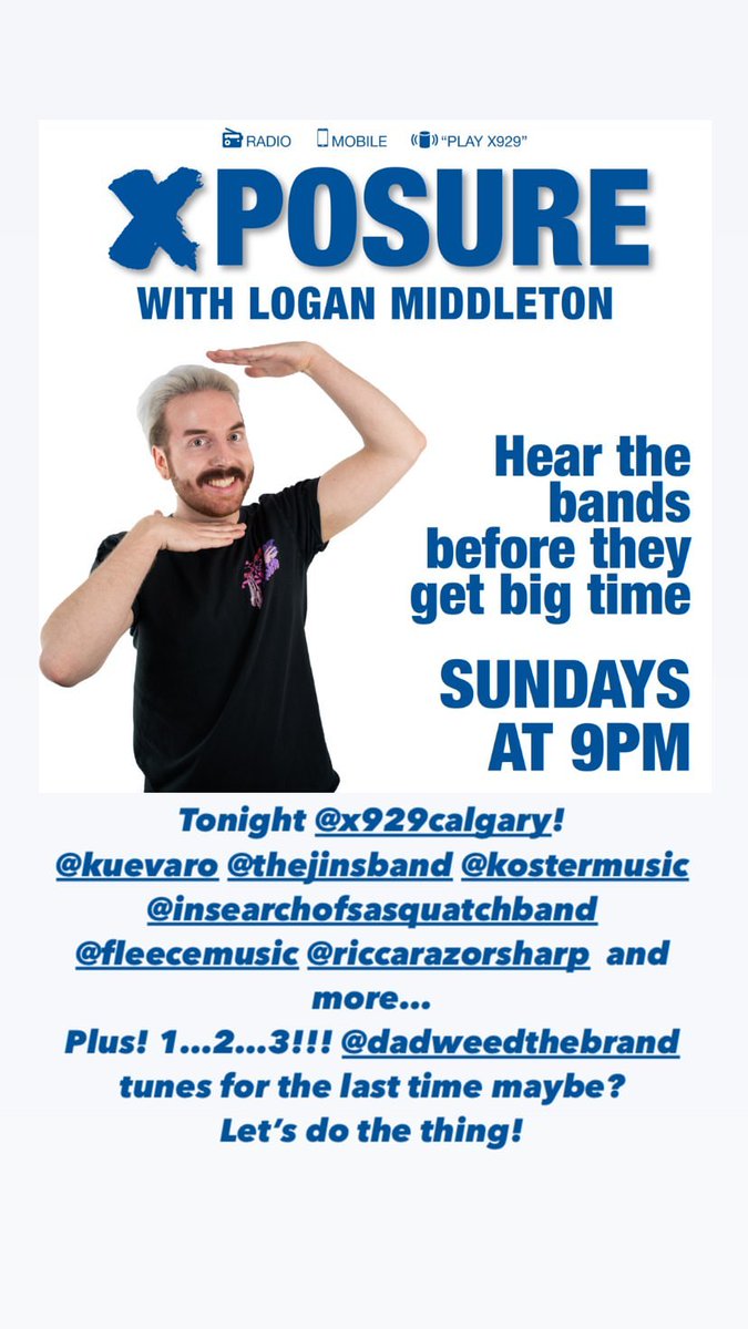 🔥🎵 Whoa what a playlist! You heard <a href="/Kostermusic/">Køster</a> <a href="/TheJinsMusic/">The Jins</a> &amp; more on <a href="/X929/">X92.9</a> 's Xposure with Logan Middleton!!! 🤘 x929.ca