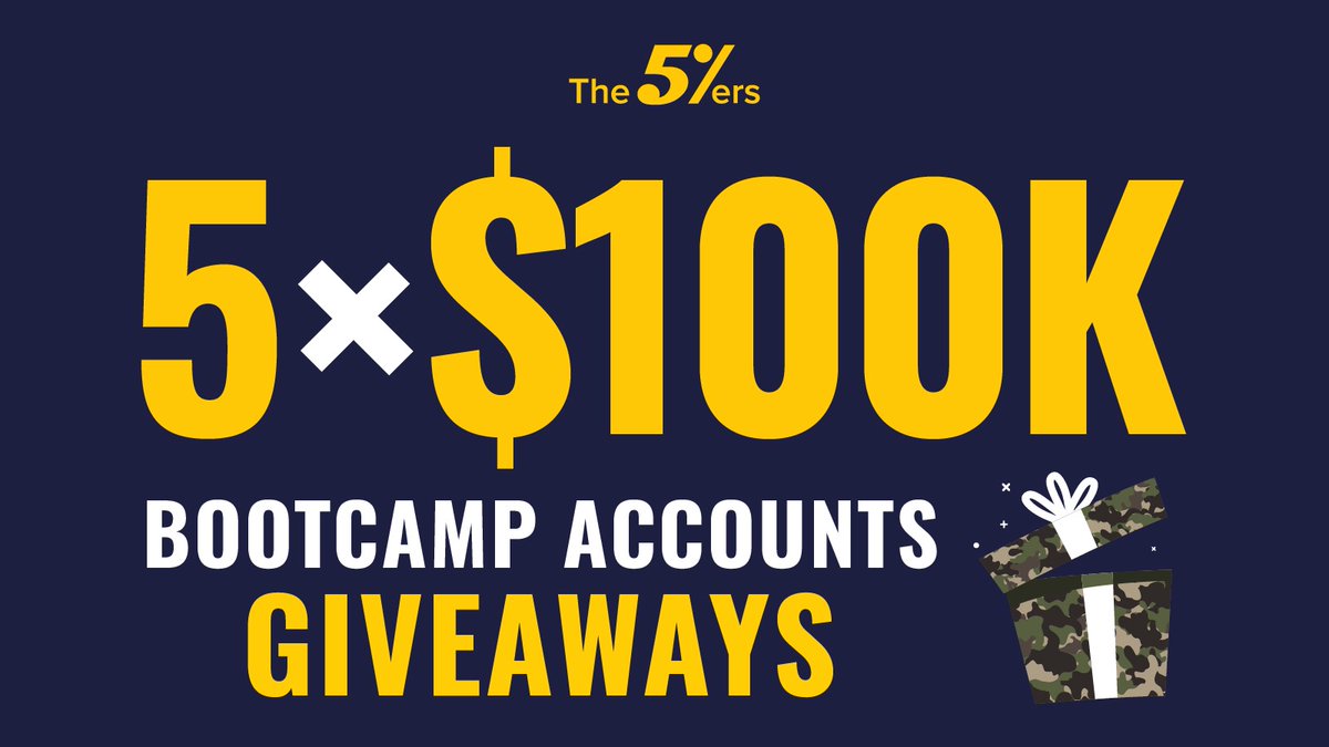 the5erstrading's tweet photo. 🚨HUGE GIVEAWAY for the next 24 HOURS! ⏰

5 $100k Bootcamp accounts ($500,000 in prizes!) 🤯

💥If The5ers win...we will raise it to 10 BOOTCAMP ACCOUNTS! ($1Million in prizes)💥

Here's what you need to do:

⭐Vote for The5ers on this post- https://t.co/pbF9u0YXFt

⭐Tag 3 friends

⭐Retweet this Tweet

⭐Comment ‘Done.’

High 5!

#forex #trading #daytrading